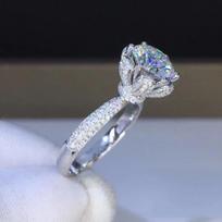 Moissanite Ring for Women Adjustable Cat Paw Full CZ High Carbon Diamond Ring opening adjustable