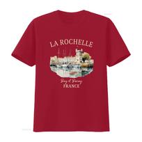 La Rochelle T Shirt Soft France Vacation Clothes Souvenir vintage Washed Versatile Top For Everyday Wear Stretched Breathable S