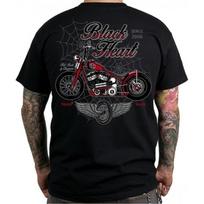 T-Shirt BLACK HEART Red Baron Chopper - Juoda