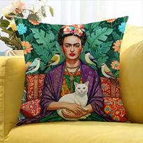 F-Fridas-S K-Kahlo Art Various Sizes Square Pillow Case For Car Home Bedchamber Decor Peach skin 18*18(CM)-1Pcs