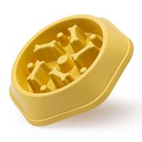 Colorful Anti-choke Slow Feeding Dog Bowl Durable Plastic Pet Food Dish For Small Medium Dogs And Cats Yellow