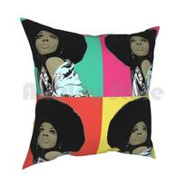Diana Pillow Case Printed Home Soft Throw Pillow Diana Ross Afro Black Womens Diva Pop Art Celebrity s Vintage Disco 30x30cm 12x12in