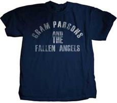 Gram Parsons-Fallen Angels Logotipas Didelis T-shirt tamsiai mėlynos spalvos XXXXL