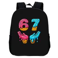 Spausdinta darželio 67 Six Seven kuprinė, animacinių filmukų 12 colių kuprinė, laisvalaikio ir lengva 12inch backpack