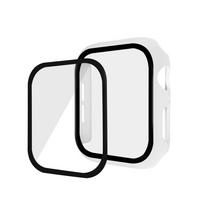 Laikrodžio dėklas Apple Watch 5/4 40MM/44MM kompiuterio buferiui su stikline apsaugine plėvele, skirtas iwatch Series 3/2 38 42MM priedams 38mm balta