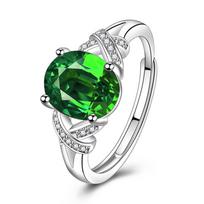 Foxanry Green cirkonio sužadėtuvių žiedai moterims Nauji madingi elegantiški geometriniai rankų darbo vestuvių nuotakos papuošalai dovanos 17mm