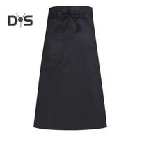 Pusinė prijuostė su kišenėmis serverio šefui Unisex Uniform Bistro Cafe Prijuostė Profesionali virtuvės prijuostė maisto gaminimui ir kepimui juoda