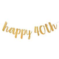 Glitter Gold Happy Birthday Banner Confetti Balloons 30 40 50 60 Years Birthday Decor 30th 50th Birthday Party Decorations Adult beige