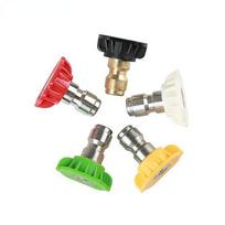 5pcs/Set High Pressure Washer Sprayer Nozzle Metal Tip With 1/4  Quick Connector Car Washing Nozzles  0 15 25 40 Degree