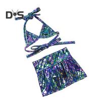 Šuniuko bikini suknelė, blizgantis šuniuko maudymosi kostiumėlis, undinėlės maudymosi kostiumėlis su blizgančiais žvyneliais, vasarinis pajūrio paplūdimio drabužis mažiems ir vidutinio dydžio katėms ir šunims M mėlyna