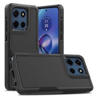 „Moto G Stylus 5G 2025 2024 2023 2022 2021“ G84 G54 G14 Motorola Edge 40 Neo G Power Play smūgiams atsparus dėklas, dvisluoksnis apsauginis mobiliojo telefono dangtelis for G Stylus 5G 2024 juoda