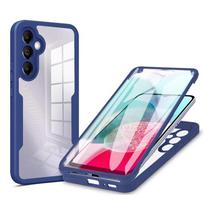 360 viso korpuso ekrano apsauga Skaidrus dėklas Samsung Galaxy A55 A35 A15 A14 A54 A34 A72 A52 A053 Atsparus smūgiams telefono dėklas A55 5G mėlyna