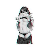 EARLFAMILY 13cm Anime Girl Wife Vinyl Car Sticker Anime Car Accessories Decal Motorcycle Waterproof Sunscreen (A) white