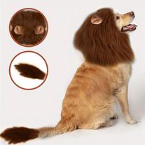 Cute Pet Dog Cosplay Clothes Lion Mane For Dog Costumes Realistic Lion Wig For Medium To Large Dogs With Ear Pet Accessories A4