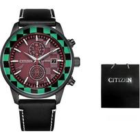 Citizen Eco-Drive Series Demon Slayer Tanjiro Kamado Quartz Movement Leather Strap Unisex Watches Brown CA7085-10X Coffee