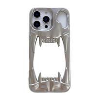 Madingas metalinis matinės sidabro spalvos tigro danties šilumos išsklaidymo telefono dėklas, skirtas iPhone 17 16 Pro Max 15 13 12 11 14 Plus, minkštas TPU dangtelis iPhone 16 Pro