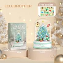 Christmas Tree Building Blocks With Music Box And Lights For Kids Holiday Gift žalia