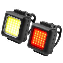 2PCS150mAh Bicycle Front Rear Lights Type-C USB Rechargeable Waterproof Bicycle Lantern COB LED Warning Cycling Light 130LM/80LM
