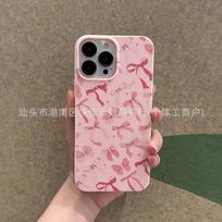 Ins bow pink phone case for iPhone Apple 11/12/13/14/15/16 ProMax soft 17 iPhone 7/8