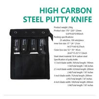 Stainless Steel Putty Knife, Thick Carbon Steel Scraper, Cement Shovel & Plastering Tool for Wall Repair