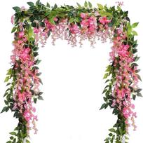 Lush 70.8  Artificial Wisteria Flowers Garland Outdoor Wedding Garden Arch Decor Hanging Flower Garland Party Fake Flower