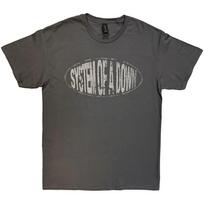 System Of A Down T-Shirt: Stretched Logo (Charcoal Grey) OFFICIAL NEW XXXL