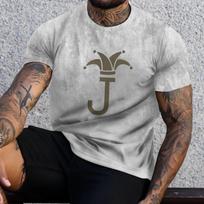Vasaros vyriški dryžuoti K marškinėliai 3d spausdinimu trumpomis rankovėmis megztiniai King K/ Spades A Pattern Harajuku marškinėliai, dideli vyriški marškinėliai 5XL