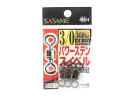 „Sasame 210-A Power Stain Swivel“ lygaus sukimosi skalbiniai, juodi, 3/0 dydžio (0921) black