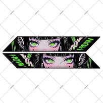 Plento dviračio lipdukas po vamzdžiu Anime Eyes Kill Mountain Body JDM Personality Dekoracija vandeniui atsparios plėvelės modifikavimo priedai A Pair