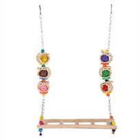 Medinis naminių gyvūnų vištų pakabinamas sūpynių žaislas paukščiui papūgai vištai laipiojimo stovas kopėčios dresūros žaislai beige