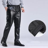 Vyriškos Pavasarinės Rudeninės PU Odinės Kelnės Atsitiktinės Vyriškos Plonos Vilnos Didelio Dydžio Kelnės 5XL black