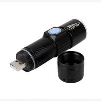 USB Rechargeable  Aluminum Alloy Bike Front Light Bright Flashlight One Size