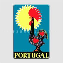 1965 Portugalija Barceloso gaidys Kelioninis plakatas Metalinė plokštelė Plakatas Klubas Baras Sienos Urvas Retro skardinis ženklas Plakatai 20x30cm（7.8x11.8inch）
