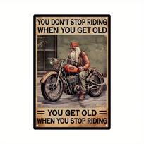 Senovinių motociklų entuziastams Metalinė meno kūrinys Nostalgiška garažo puošmena Metalinės skardinės lentelės Plakatai Barui, garažui, klubui, senovės mėgėjams 20x30cm