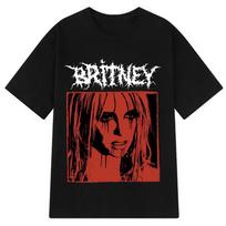 Britney Spears Metalinis Roko Rašto Spausdintas Marškinėliai Vyriško ir Moteriško Stiliaus HipHop Marškinėliai Trumpomis Rankovėmis Marškinėliai L
