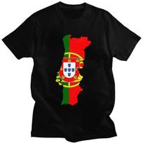 Custom Portugal Map Flag Tshirts for Men Short Sleeves Casual T Shirt T-shirt Slim Fit Pure Cotton Tees Gift Idea - Men's Sum... S įvairiaspalvis