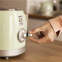 CECOTEC Toaster | Toast AND Taste 800 Vintage | Power 850 W | Number of slots 2 | Housing material Stainless steel | Light Green