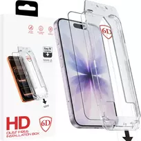 Fusion Accessories Fusion Dust-Free Easy Fit Full Glue 6D Tempered Glass for iPhone 16 Pro | 17 Black - Black