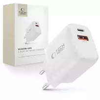 Tech-Protect NCA65W-GAN travel charger | 65W | PD, QC, GaN | USB-C, USB-A | white