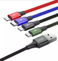 Baseus CA1T4-A01 4-in-1 data transfer and charging cable | USB-A to Lightning, Lightning, USB-C, Micro USB | 17.5W | 1.2m | black (Damaged Package)