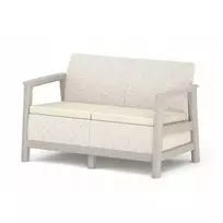 Keter Garden sofa two-seater Scandi Linea 2 Seater Sofa pebble gray/light beige