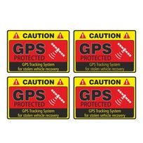 Bike Auto Truck Moto Anti Theft Sign 4Pcs/Set Warning GPS Tracking Alarm Stickers Reflective Waterproof Security Decal