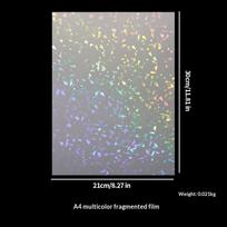 A4 Holographic Lamination Film 5Pcs Self Adhesive Sticker Sheets Waterproof Transparent for Labels and Scrapbook