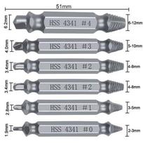 4341 Double-Ended Screw & Wire Extractor Set, 6-Piece for Stripped Screw Removal