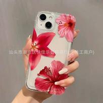 Pink bright lily for iPhone11/12/13/14/15/16promax Apple xs/17 phone case iPhone 7/8