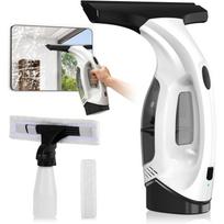 Window Vacuum Squeegee Cordless,Electric Window Cleaner Tool with Water Collection Tank,Cleaning Kit Shower Squeegee for Glass Doors,Tiles, Mirrors juoda/balta