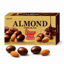 Lotte Almond Filled Chocolate Beans 46g | Rich Chocolate Flavor, Crispy Almond Filling, Convenient Snack 46g