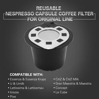 [i Cafilas][NEPNC02] Daugkartinio naudojimo kavos kapsulių filtrai Nerūdijančio plieno Mech Pod No Crema Food Grade PP Nespresso aparatui 3PCS juoda