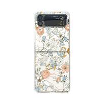 For Samsung Galaxy Z Flip 4 3 Case Flower Bird Painted Transparent Shockproof Pc Hard Back Cover For Samsung Z Flip4 Zflip3 Case Only Case