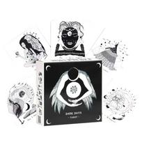 Tamsios Dienos Tarot: 78 kortų Iliustracijų ir Būrimo kaladė, įkvėpta Dieviškosios moteriškos energijos Juoda-balta 7.5*7.5cm